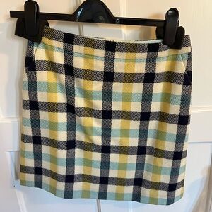 Plaid Women's Skirt in Black, Yellow, and Blue - Boden 6P